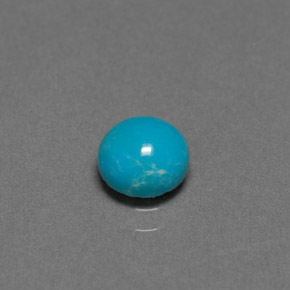 Turquoise bleue naturelle coupe roude, 0,75 ct, opaque