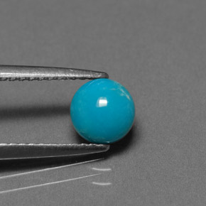 Turquoise bleue naturelle coupe roude, 0,75 ct, opaque