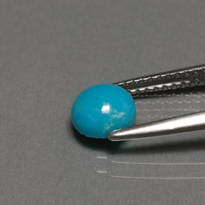 Turquoise bleue naturelle coupe roude, 0,75 ct, opaque