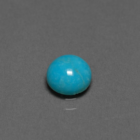 Turquoise bleue naturelle coupe roude, 0,66 ct, opaque