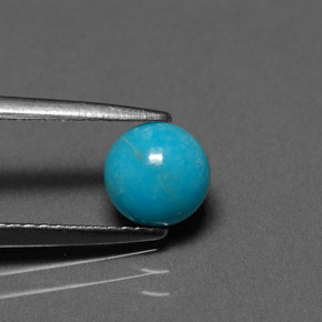 Turquoise bleue naturelle coupe roude, 0,66 ct, opaque