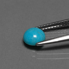 Turquoise bleue naturelle coupe roude, 0,66 ct, opaque