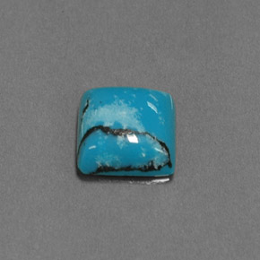 Turquoise bleue naturelle carré, 1,47 ct, opaque