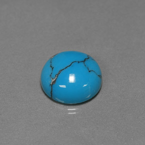 Turquoise bleue naturelle coupe roude, 2,22 ct, opaque