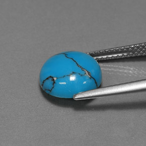 Turquoise bleue naturelle coupe roude, 2,22 ct, opaque