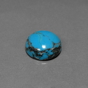 Turquoise Bleu naturelle Coupe roude, 2.47 ct, Opaque