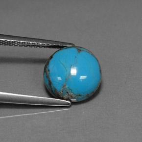Turquoise Bleu naturelle Coupe roude, 2.47 ct, Opaque