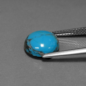 Turquoise Bleu naturelle Coupe roude, 2.47 ct, Opaque