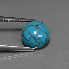 Turquoise Bleu vert naturelle Coupe roude, 2.63 ct, Opaque
