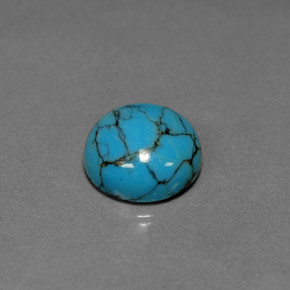Turquoise Bleu vert naturelle Coupe roude, 2.63 ct, Opaque