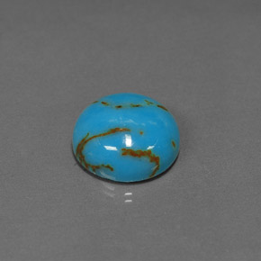 Turquoise bleue naturelle coupe roude, 3,09 ct, opaque
