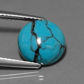 Turquoise Bleu naturelle Coupe roude, 2.56 ct, Opaque