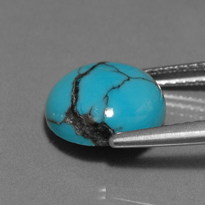 Turquoise Bleu naturelle Coupe roude, 2.56 ct, Opaque