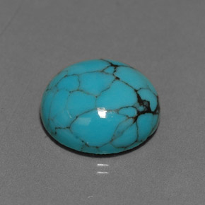 Turquoise bleue naturelle coupe roude, 2,55 ct, opaque