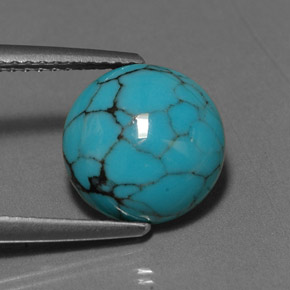 Turquoise bleue naturelle coupe roude, 2,55 ct, opaque