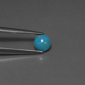 Turquoise Bleu naturelle Coupe roude, 0.39 ct, Opaque