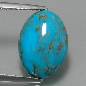 Turquoise Bleu naturelle Coupe ovale, 4.18 ct, Opaque