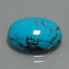 Turquoise bleue naturelle coupe ovale, 3,84 ct, opaque