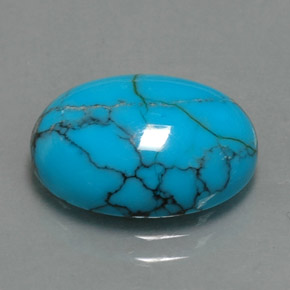 Turquoise bleue naturelle coupe ovale, 4,52 ct, opaque