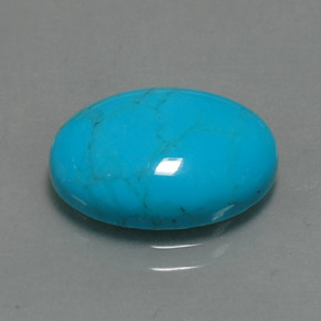 Turquoise Bleu naturelle Coupe ovale, 3.84 ct, Opaque