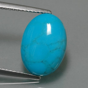 Turquoise Bleu naturelle Coupe ovale, 3.84 ct, Opaque