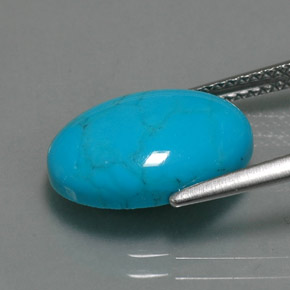 Turquoise Bleu naturelle Coupe ovale, 3.84 ct, Opaque