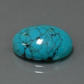 Turquoise bleue naturelle coupe ovale, 4,12 ct, opaque