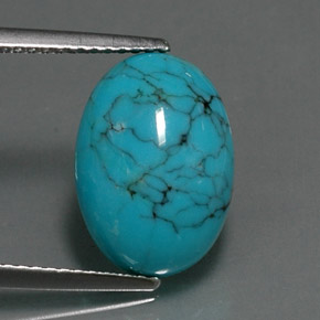 Turquoise bleue naturelle coupe ovale, 4,12 ct, opaque