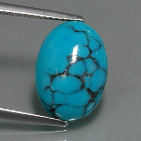 Turquoise Bleu naturelle Coupe ovale, 4.20 ct, Opaque