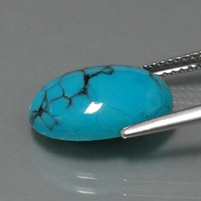 Turquoise Bleu naturelle Coupe ovale, 4.20 ct, Opaque
