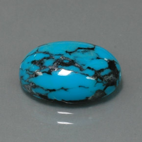 Turquoise Bleu naturelle Coupe ovale, 4.06 ct, Opaque