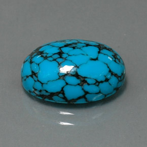 Turquoise bleue naturelle coupe ovale, 4,09 ct, opaque