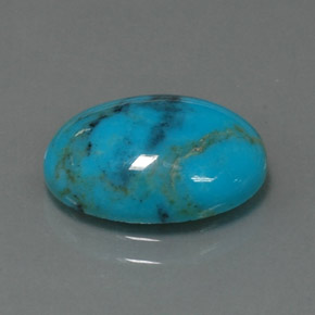 Turquoise bleue naturelle coupe ovale, 3,78 ct, opaque