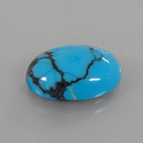 Turquoise bleue naturelle coupe ovale, 4,20 ct, opaque