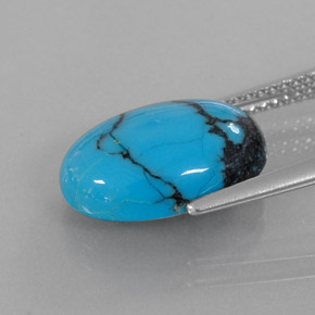Turquoise bleue naturelle coupe ovale, 4,20 ct, opaque