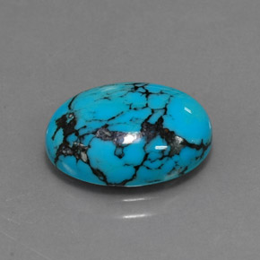 Turquoise Bleu naturelle Coupe ovale, 3.65 ct, Opaque