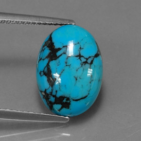Turquoise Bleu naturelle Coupe ovale, 3.65 ct, Opaque