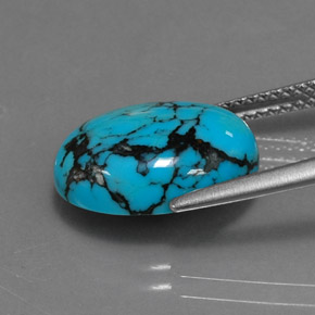Turquoise Bleu naturelle Coupe ovale, 3.65 ct, Opaque
