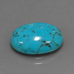 Turquoise bleue naturelle coupe ovale, 3,40 ct, opaque