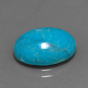 Turquoise bleue naturelle coupe ovale, 4,33 ct, opaque