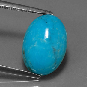 Turquoise bleue naturelle coupe ovale, 4,33 ct, opaque