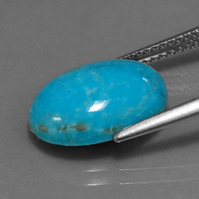 Turquoise bleue naturelle coupe ovale, 4,33 ct, opaque