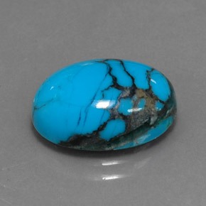 Turquoise bleue naturelle coupe ovale, 4,08 ct, opaque