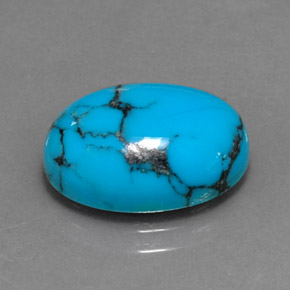 Turquoise Bleu naturelle Coupe ovale, 4.05 ct, Opaque