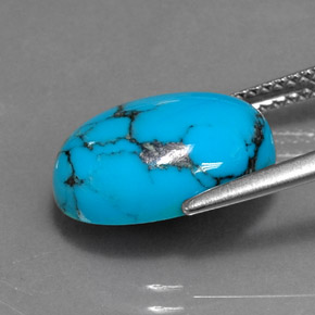 Turquoise Bleu naturelle Coupe ovale, 4.05 ct, Opaque