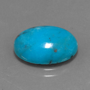 Turquoise bleue naturelle coupe ovale, 4,43 ct, opaque