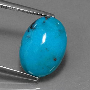 Turquoise bleue naturelle coupe ovale, 4,43 ct, opaque