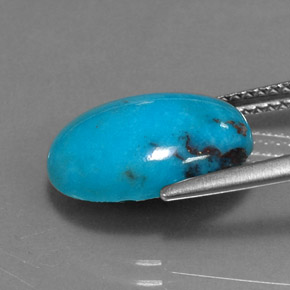 Turquoise bleue naturelle coupe ovale, 4,43 ct, opaque