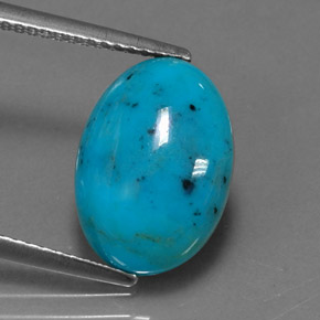 Turquoise bleue naturelle coupe ovale, 4,22 ct, opaque