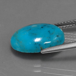 Turquoise bleue naturelle coupe ovale, 4,22 ct, opaque